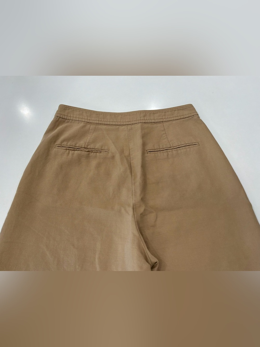 Polo Ralph Lauren Women's Sailor Wide Leg Crop Pants Camel Tan Wool Blend High R - Picture 5 of 6